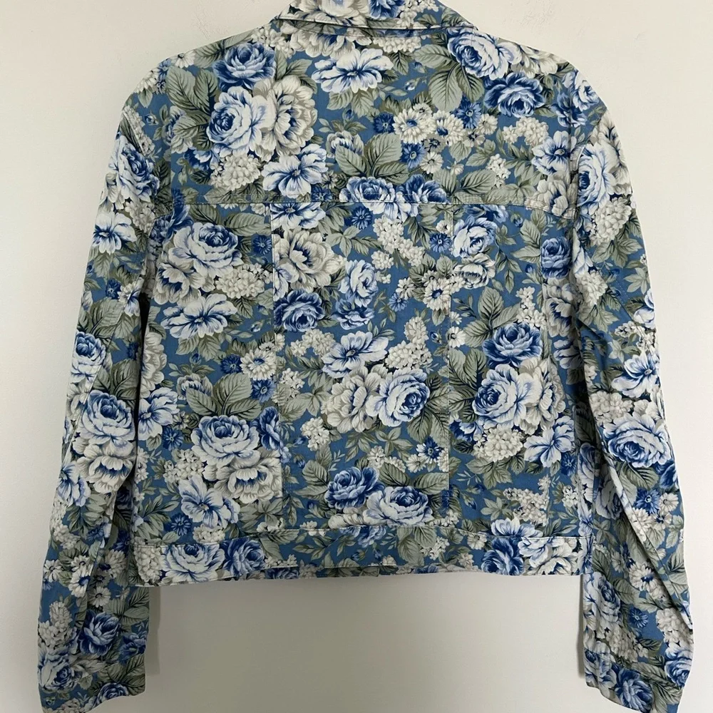 Koret City Blues‎ Rose Print Jacket Size Medium 100% cotton
